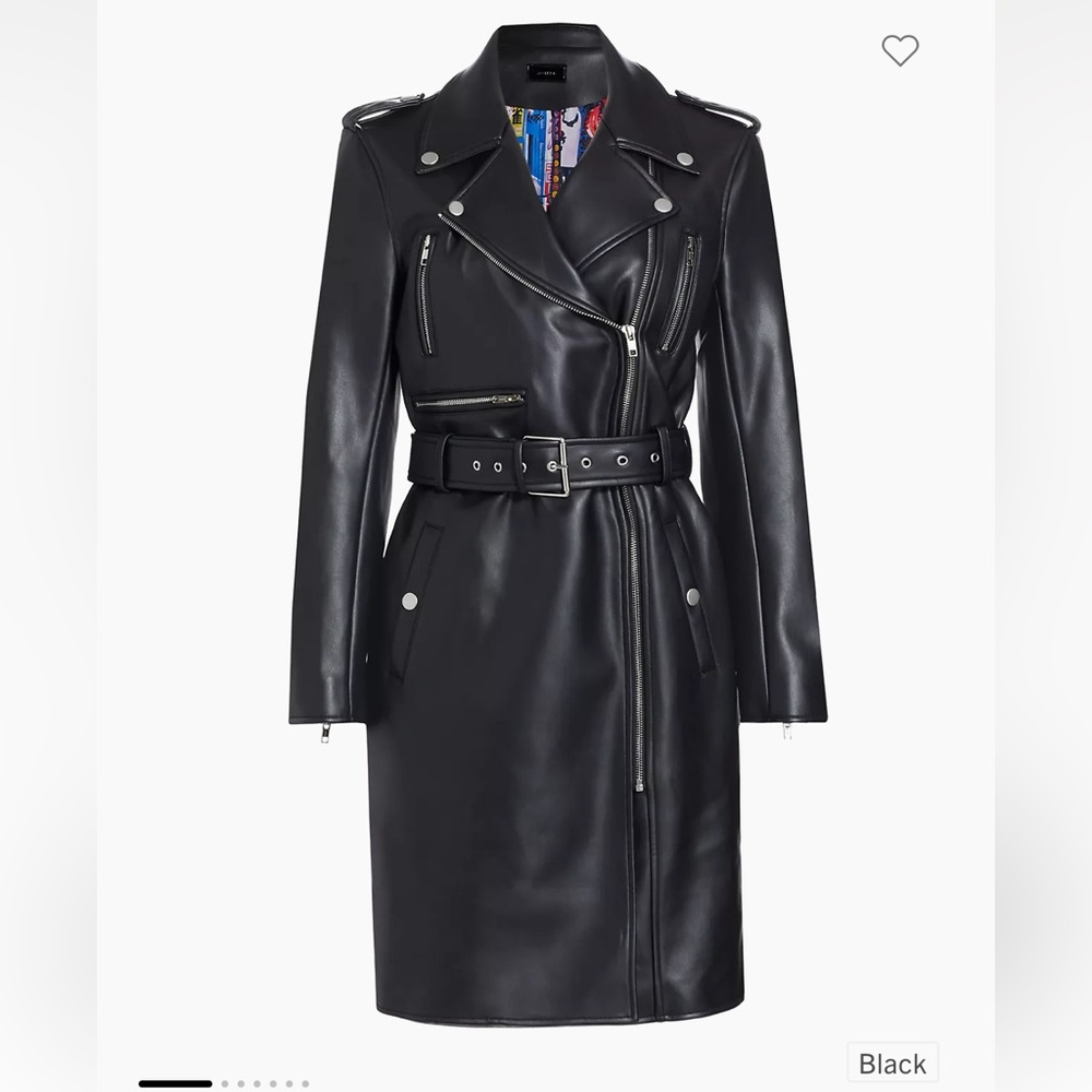 MOTHER black faux leather coat